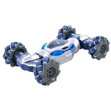 Машинка на радіокеруванні 29 см DH666-79A трюкова звукові та світлові ефекти білий з синім