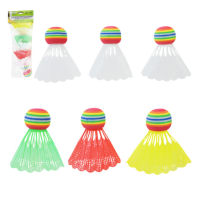 Набір воланів для бадмінтону 6 шт BD20597 пластик 7.5 см різнобарвний