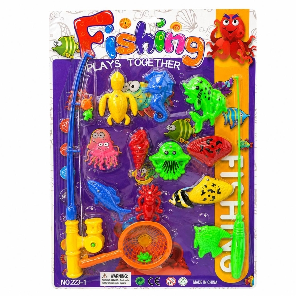 Набір іграшок для купання Риболовля BL-328 13 предметів магнітний різнобарвний