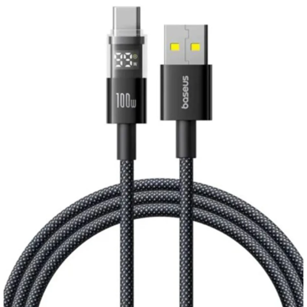 Кабель USB/Type-C 1 м Baseus Display 2 з дисплеєм 100 Вт чорний