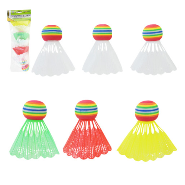 Набір воланів для бадмінтону 6 шт BD20597 пластик 7.5 см різнобарвний