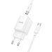 Зарядний пристрій з кабелем USB+Type-C/Type-C 1 м HOCO C149A Charm 30 W 12 V 2.5 А білий