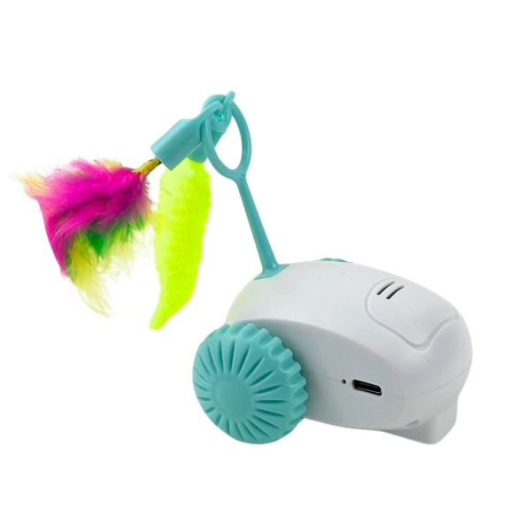 Інтерактивна іграшка для котів Бадмінтон XL-1233 9 см білий з блакитним