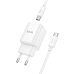 Зарядний пристрій з кабелем USB+Type-C/Type-C 1 м HOCO C149A Charm 30 W 12 V 2.5 А білий Зарядний пристрій з кабелем USB+Type-C/Type-C 1 м HOCO C149A Charm 30 W 12 V 2.5 А білий