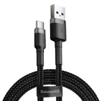 Кабель USB/Type-C 0.5 м Baseus Cafule 3 А чорний з сірим