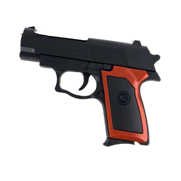 Дитячий пістолет 363-1 на кульках 13 см чорний з червоним