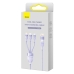 Кабель 3в1 USB+Type-C/Apple Lightning+Type-C+microUSB 1.2 м Baseus Flash Series Ⅱ 100 Вт фіолетовий