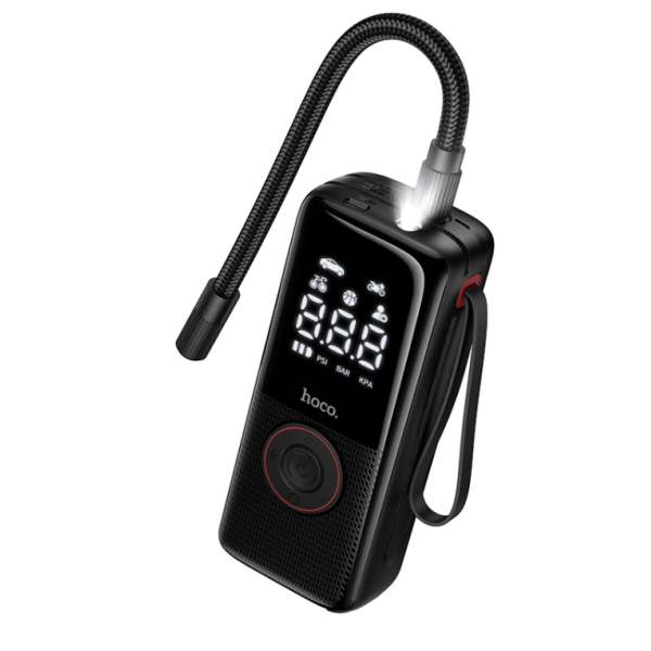 Автомобільний насос HOCO ZP18 Enlighten portable smart air pump Black new