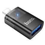 Перехідник Apple Lightning M/USB F HOCO UA36 чорний