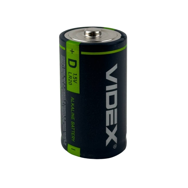 Батарейка циліндрична (бочонок) D Videx SHRINK LR2O лужна