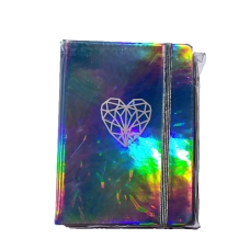 / Блокнот А6 144л клеточку на резинке,на поролоне,дизайнерский блок.Цвет обл.серебряный голографически