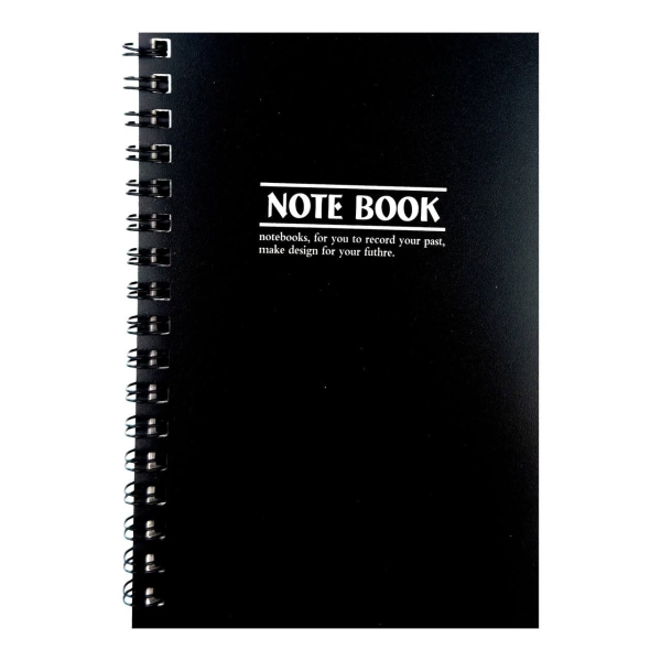 Блокнот А6 клітинка 32 аркуші Note Book 3015 Однотонний спіраль чорний