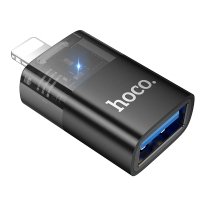 Перехідник Apple Lightning M/USB F HOCO UA36 чорний