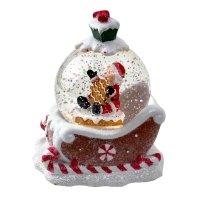 Нічник музичний новорічний LED Куля на санях HC-Q067 від батарейок 17 х 15 х 13 см різнобарвний