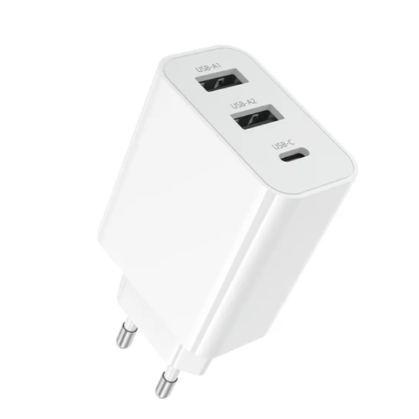 Мережевий зарядний пристрій BOROFONE BA105A Stellar three-port charger White new