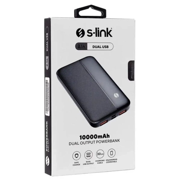 / УМБ Універсальна мобільна батарея (повербанк) S-Link IP-G10N 10000 mAh з швидкою зарядкою, чорний