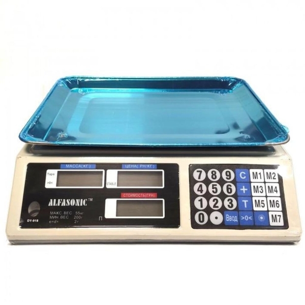 / Ваги торговельні електронні Alfasonik AS-A072 50 кг, кнопки, пластик
