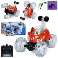 Машина р/к2.4G, акум, 19см, трюкова, музика, світло, USBзарядне, 2 кольори, в кор-ці, 9996 M new