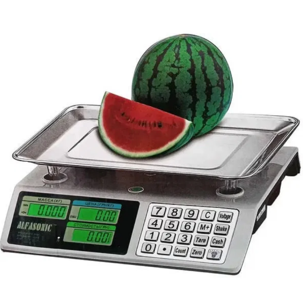 / Ваги торговельні електронні Alfasonic AS-A099 50 кг, кнопки, метал