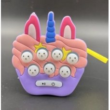 Іграшка брелок Поп-Іт міні електронна приставка №4 рожевий з фіолетовим