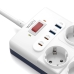 Мережевий фільтр-подовжувач 10 розеток WiWU Wi-S008 Power Strip GaN 2хUSB/2хType C 16 А 2 м білий Мережевий фільтр-подовжувач 10 розеток WiWU Wi-S008 Power Strip GaN 2хUSB/2хType C 16 А 2 м білий