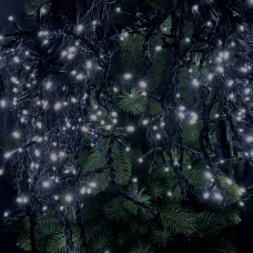 Світлодіодна гірлянда-бахрома вулична чорний дріт 405 LED ліхтарики 25 м білий