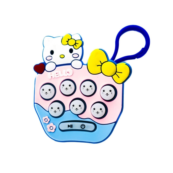 Іграшка брелок Поп-Іт міні електронна приставка №1 Hello Kitty рожевий з блакитним