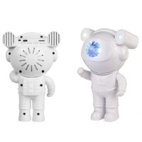 Нічник-проектор Астронавт з пультом і таймером 19.5 см динамик Bluetooth білий