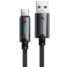 Кабель USB/Type-C 1.2 м ACEFAST С19-04 LED 3 А чорний