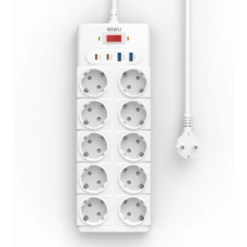 Мережевий подовжувач WIWU 14 in 1 20W GaN Power Strip 2C+2A+10AC Wi-S008 EU (2 m) White new