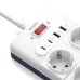 Мережевий фільтр-подовжувач 10 розеток WiWU Wi-S008 Power Strip GaN 2хUSB/2хType C 16 А 2 м білий