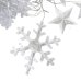 Світлодіодна гірлянда-завіса прозорий дріт Зірки та сніжинки 12 LED 3 х 1 м білий