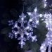 Світлодіодна гірлянда-завіса прозорий дріт Зірки та сніжинки 12 LED 3 х 1 м білий