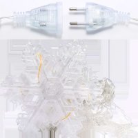 Гірлянда-штора Зірки та сніжинки розмір 3*1 м 12 фігур, білий new