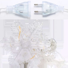 Гірлянда-штора Зірки та сніжинки розмір 3*1 м 12 фігур, білий new