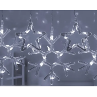 Гірлянда-штора Зірки та сніжинки розмір 3*0,9 м 10 фігур, білий new