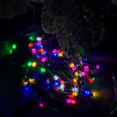 Світлодіодна гірлянда-нитка чорний дріт 100 LED Xmas рубін 7 м 8 режимів мульти