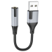 Перехідник USB M/3.5 мм AUX F 15 cм BOROFONE BV19 Creator чорний з сірим