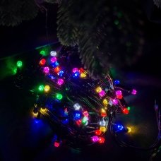 Світлодіодна гірлянда-нитка чорний дріт 100 LED Xmas рубін 7 м 8 режимів мульти