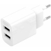 Зарядний пристрій з кабелем 2хUSB/microUSB 1 м XO L109 12 W 5 V 2.4 A білий
