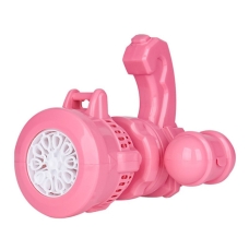Іграшка-генератор мильних бульбашок Bubble Gun A130 зі світловими ефектами 13 см рожевий
