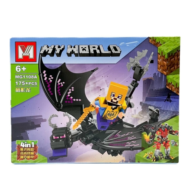 Конструктор Minecraft MG1108 My World Чорний дракон 175 деталей
