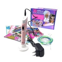 3D ручка Smart LOL LCD-дисплей пластик трафарети Рожевий