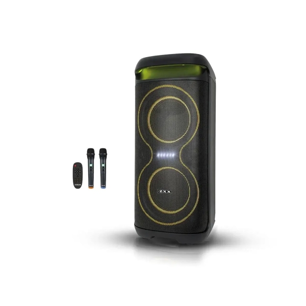 Колонка портативна ZXX 5570 Bluetooth LED FM з мікрофонами чорний