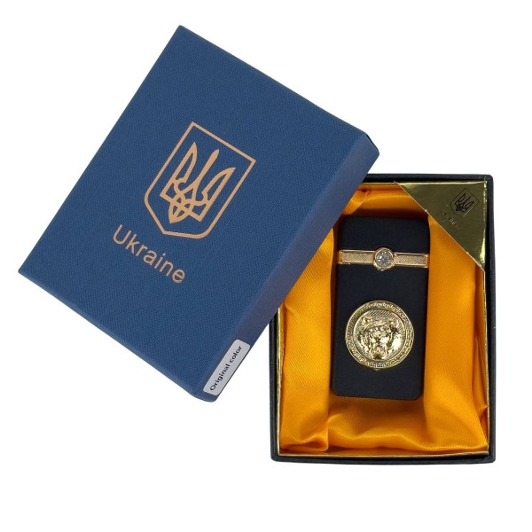 Запальничка газова турбо Пантера 1-51 п'єзовий підпал метал чорний