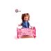 Ігровий набір 4в1 Ліжко-гойдалка для ляльки Technok Toys 4524 з комплектом постільної білизни рожевий