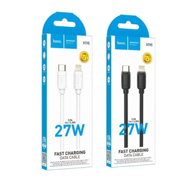 Кабель HOCO X115 Surpass PD27W fast charging data cable iP 1m Black new