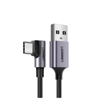 Кабель USB/Type-C 1 м UGREEN US284 Angled 18 Вт 3 А чорний