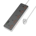 Мережевий фільтр-подовжувач 5 розеток HOCO AC14A Rico 3хUSB/Type C 10 А 1.5 м чорний