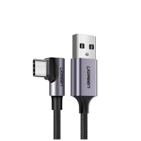 Кабель USB/Type-C 1 м UGREEN US284 Angled 18 Вт 3 А чорний